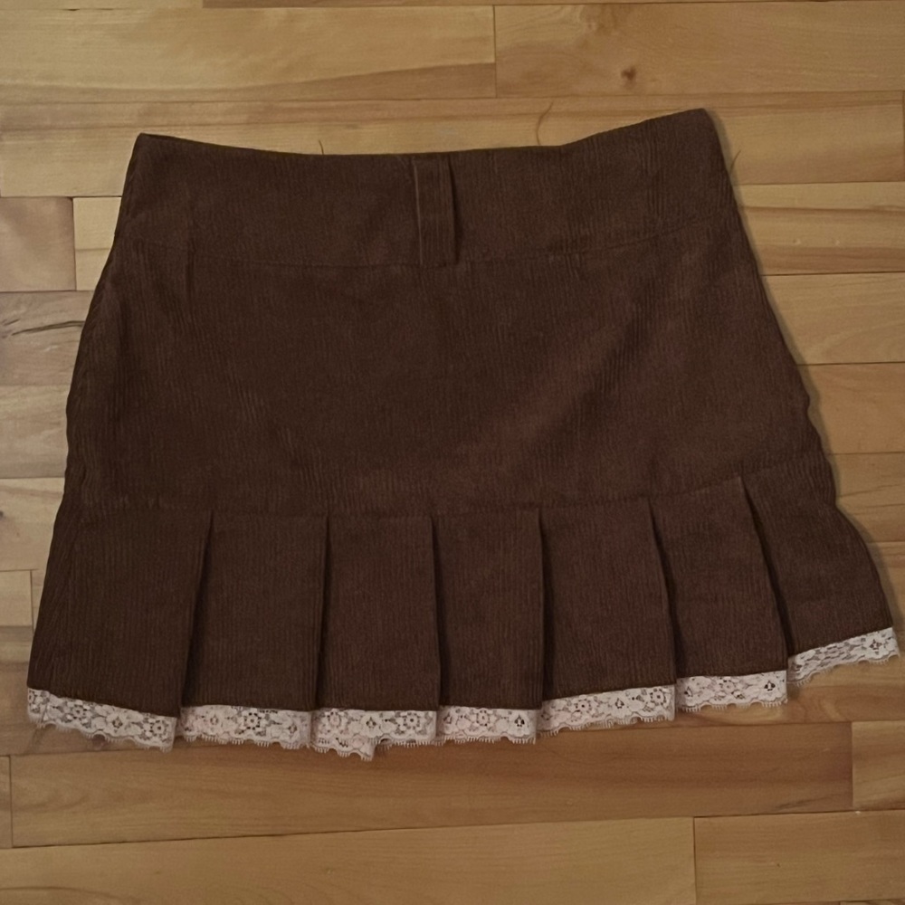 Y2K Pleated Brown Skirt